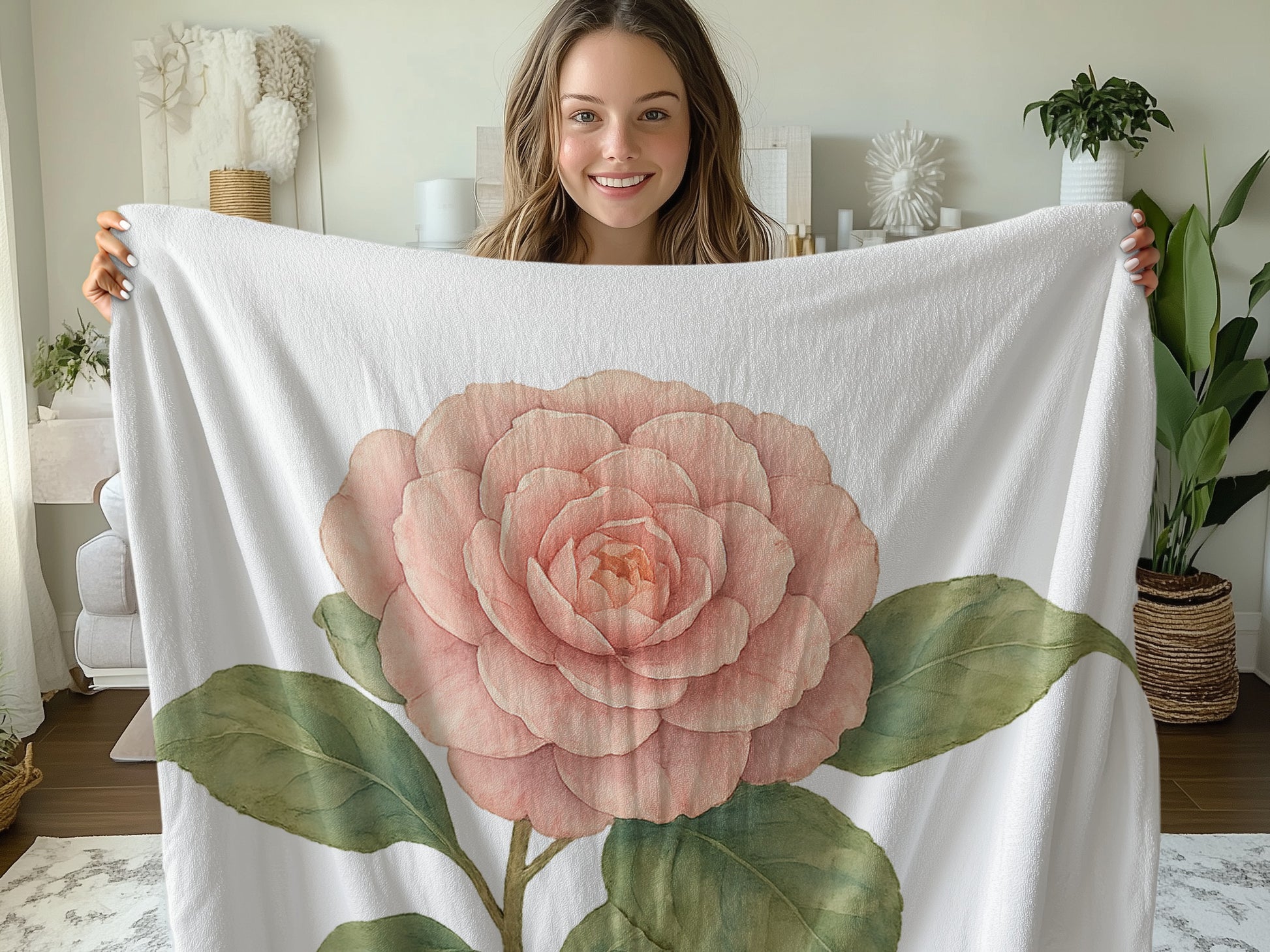 Elegant Flower Design Towel Beautiful Floral Print product