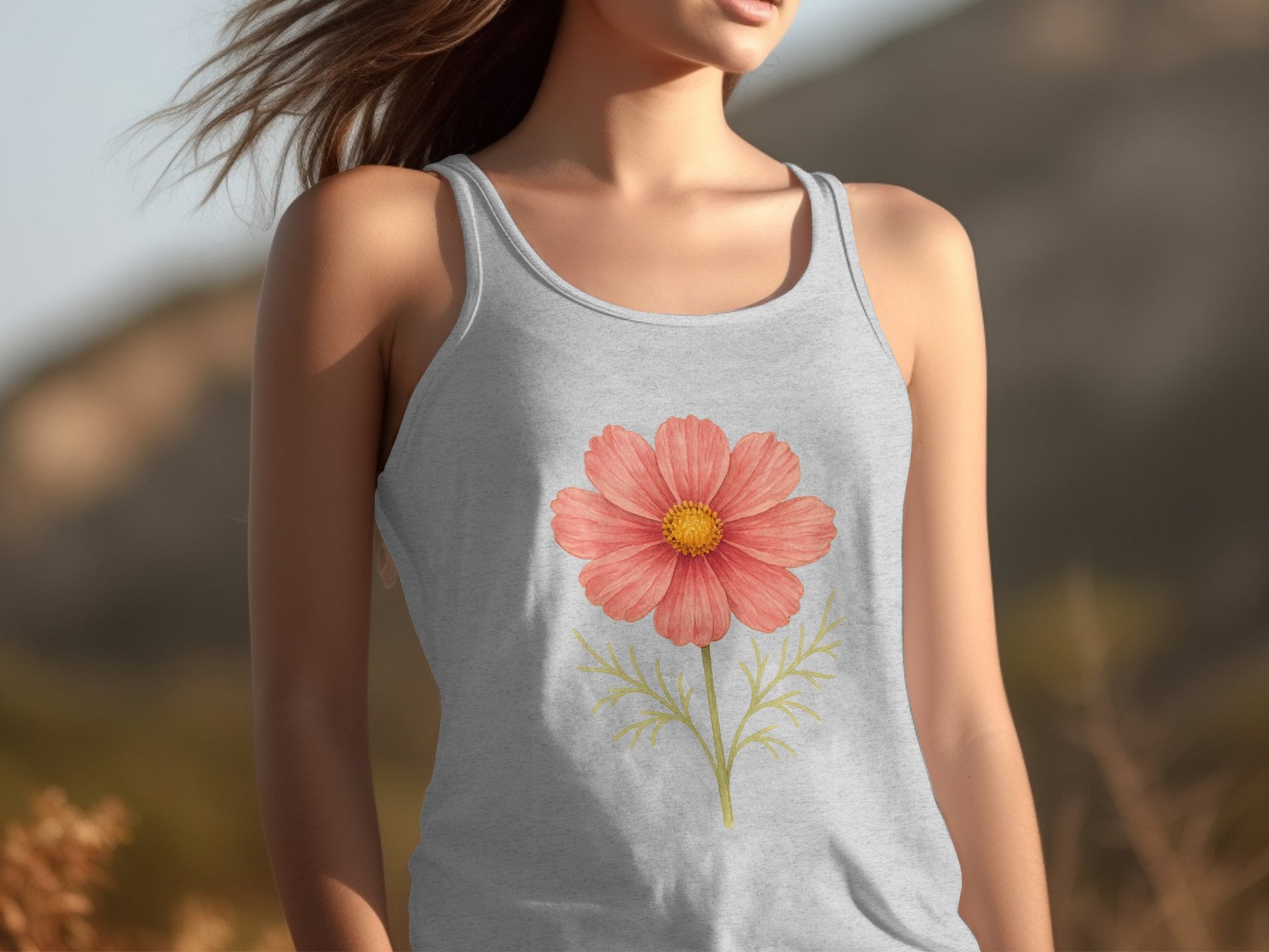 Beautiful Summer Flower Design on Women's Tank product