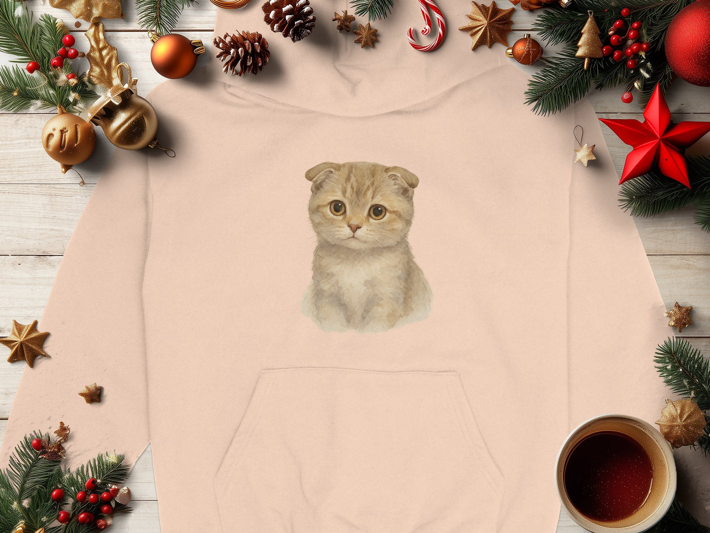 Cute Kitten Printed Sweatshirt Holiday Theme product