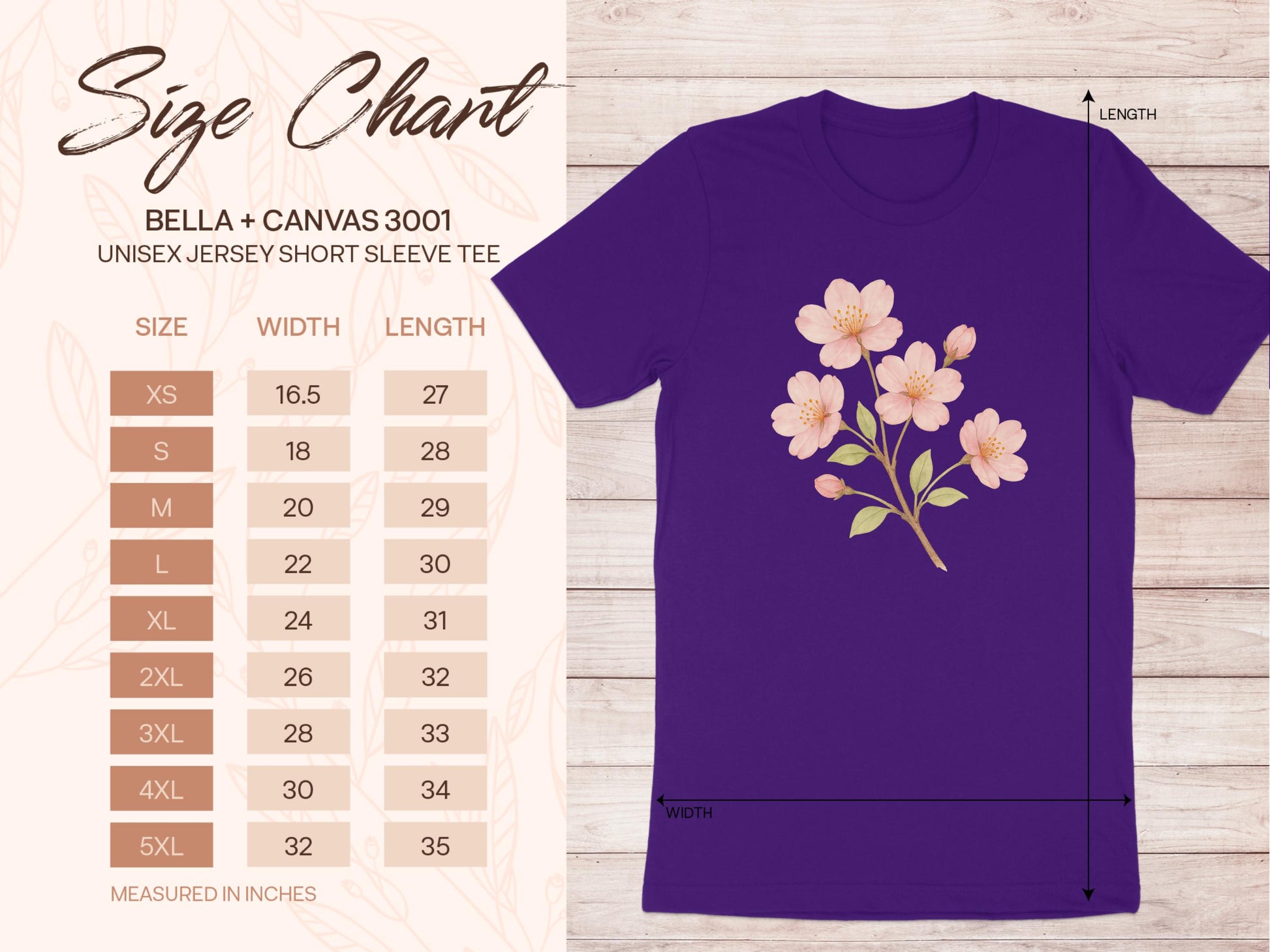 Purple Tee with Cherry Blossom Design Unisex product