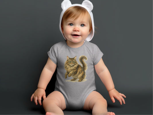 Adorable Baby Onesie Featuring Playful Kitten product type