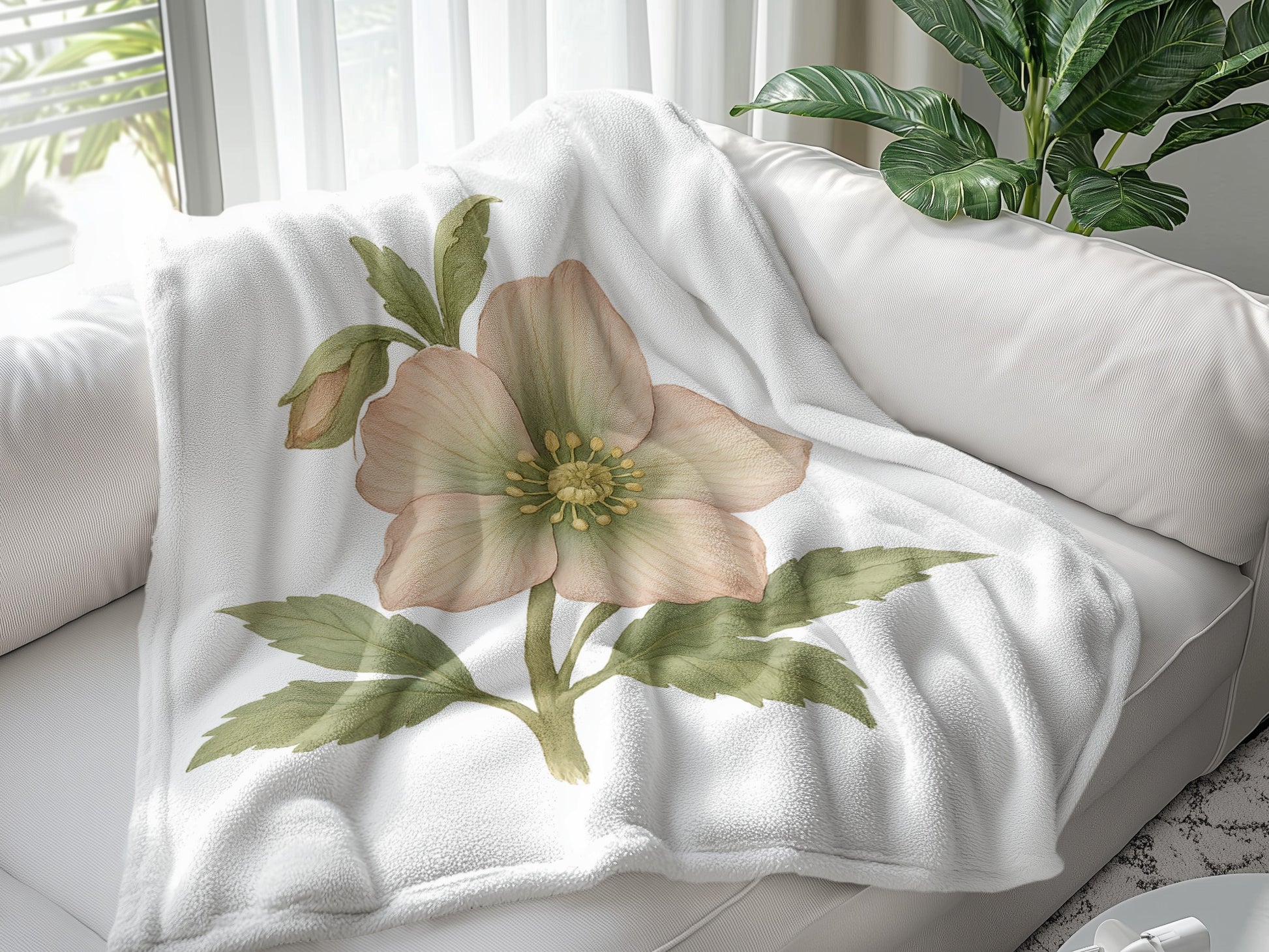 Floral Patterned Throw Blanket Home Decor Product Type