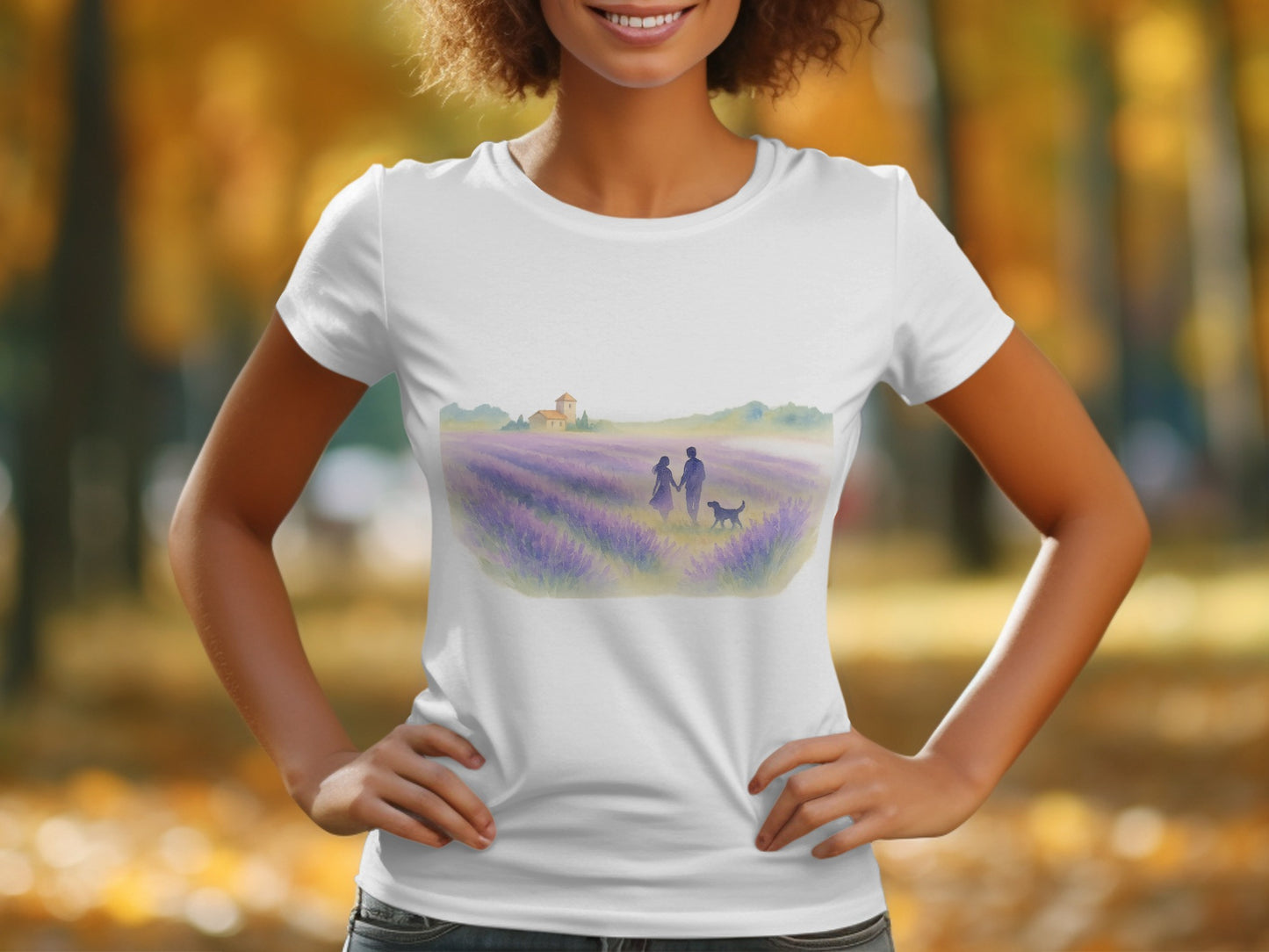 Strolling Through Lavender Field Artwork T-Shirt product