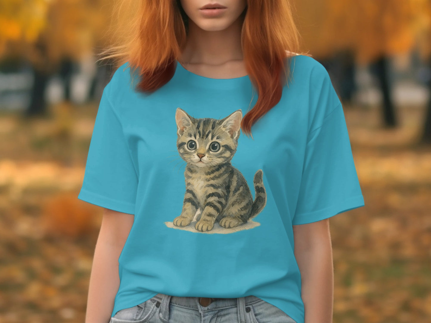 Adorable Kitten Graphic Print T-Shirt Cat product type
