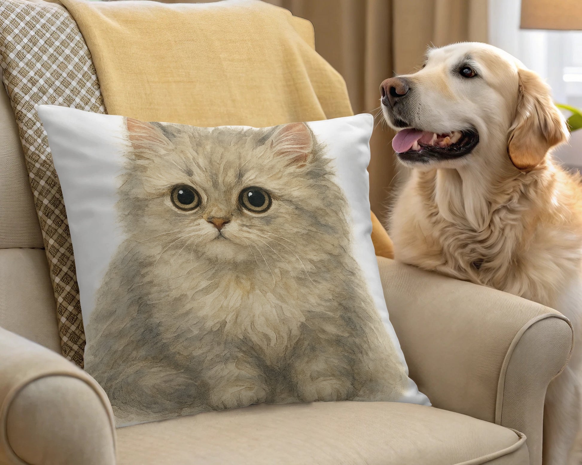Adorable Kitten Print Decorative Pillow product