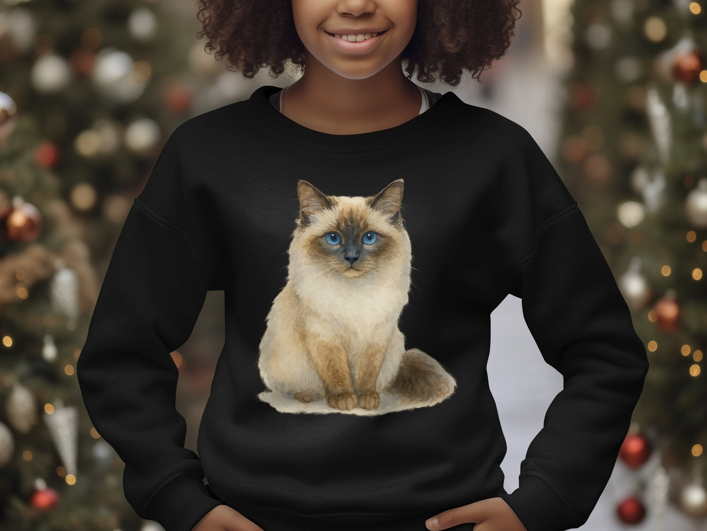 Cozy Kids Sweatshirt with Cute Cat Print product type