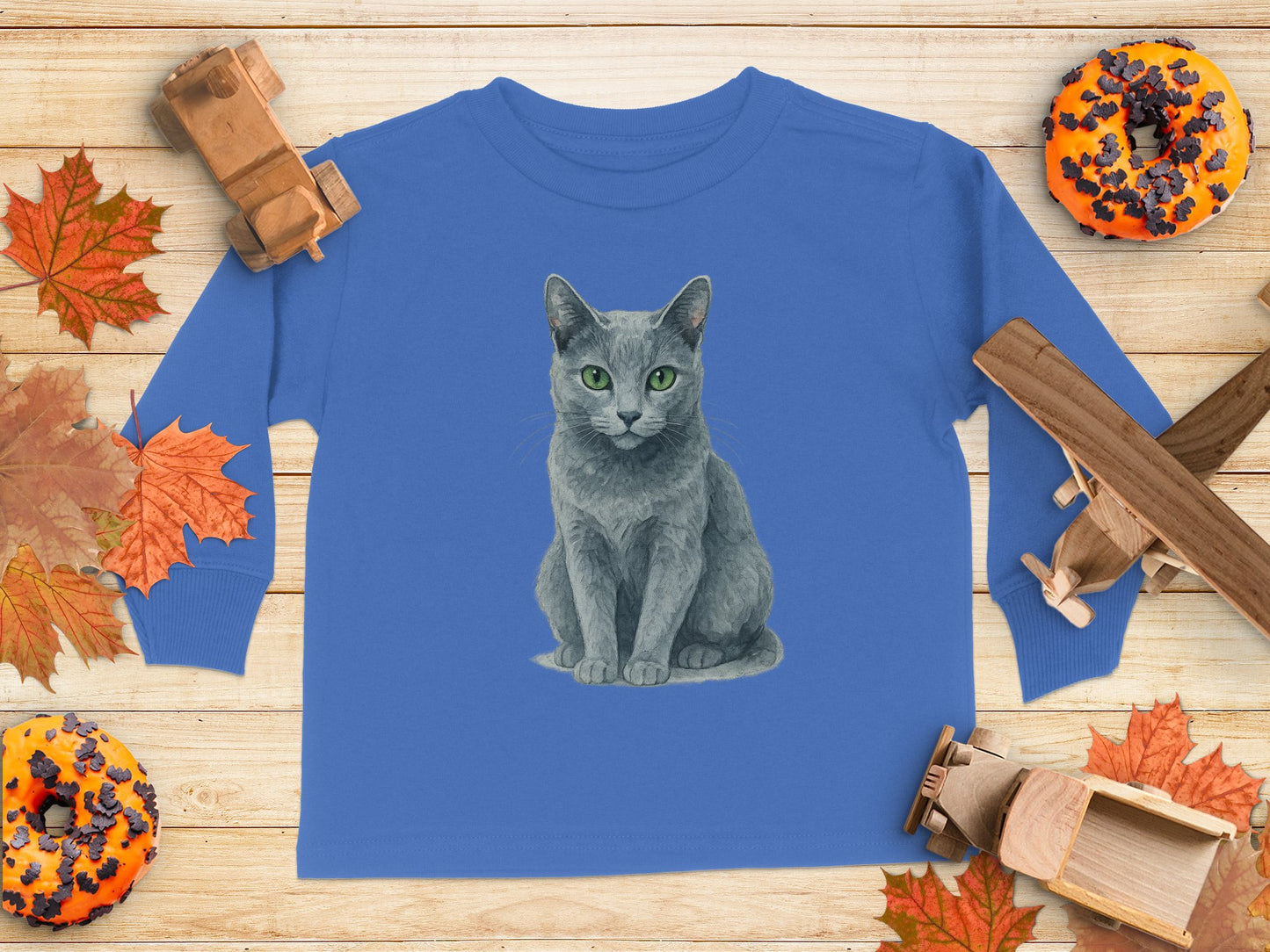 Cute Gray Cat Kids Long Sleeve T-Shirt product type