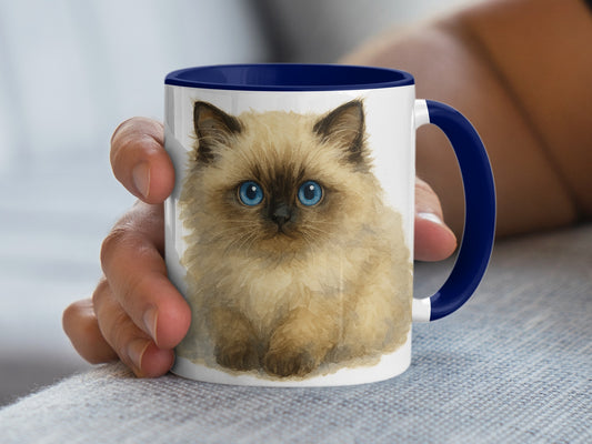 Cute Fluffy Cat With Blue Eyes Coffee Mug product type