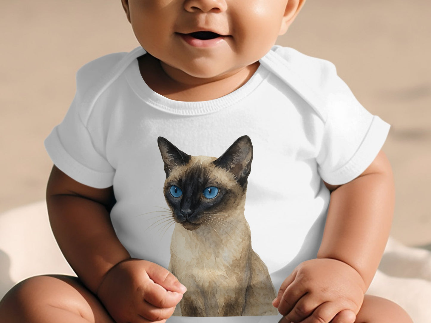 Cute Baby Bodysuit with Siamese Cat Design product type