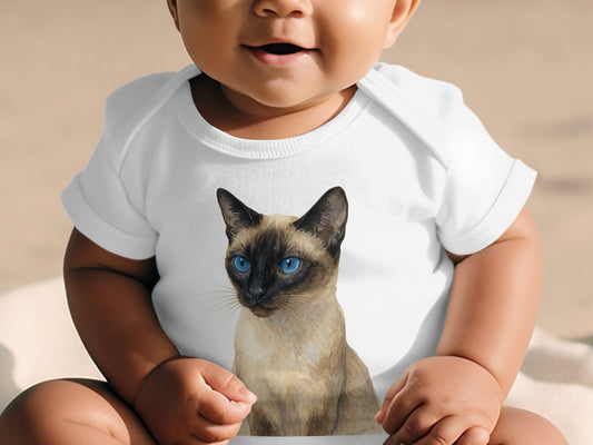 Cute Baby Bodysuit with Siamese Cat Design product type
