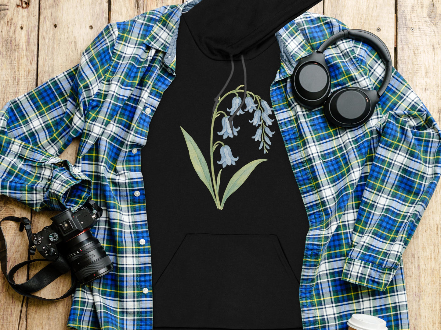 Bluebell Flower Design Hoodie Trendy Apparel product