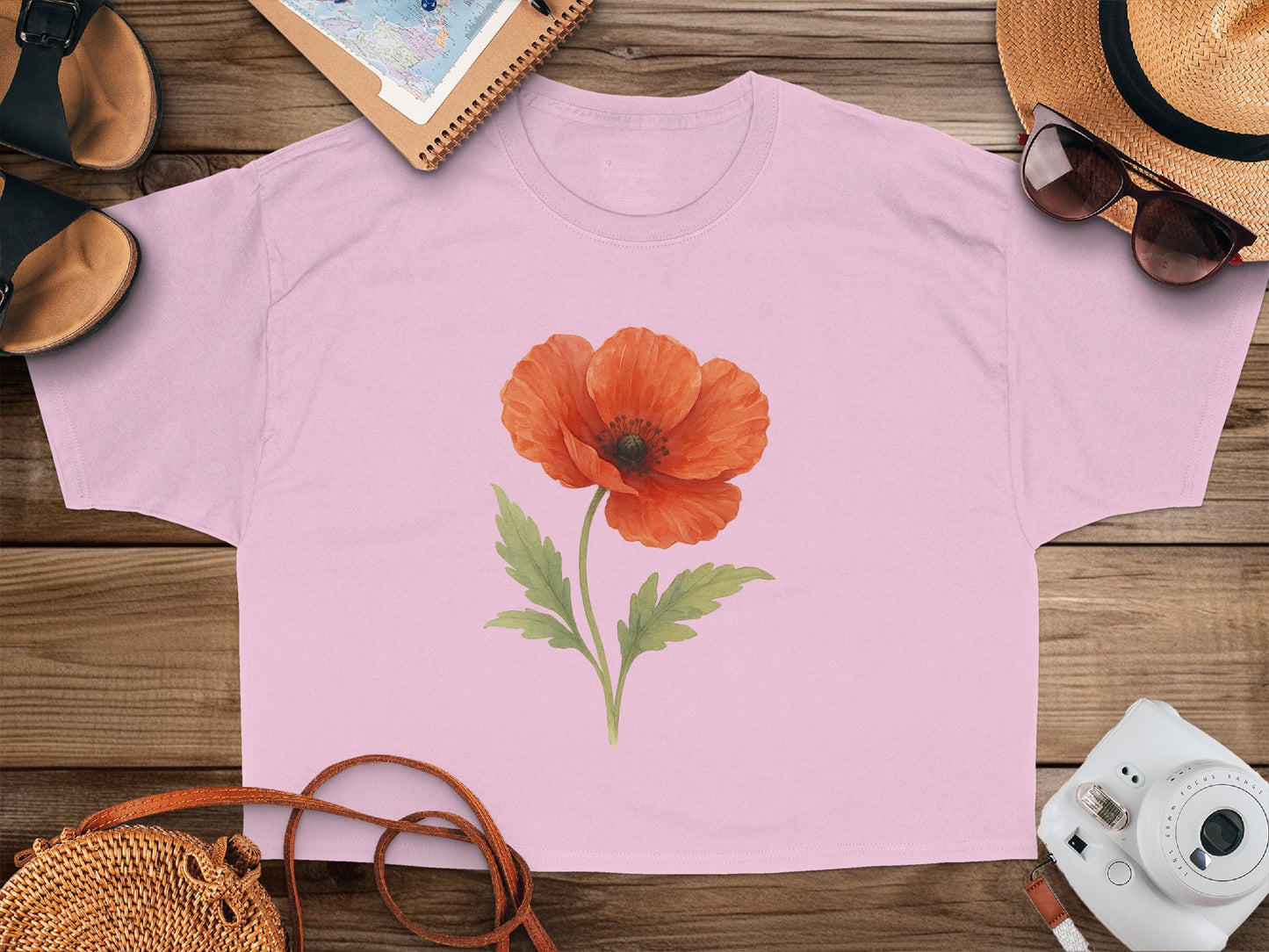 Beautiful Orange Poppy Flower Design on Shirt product