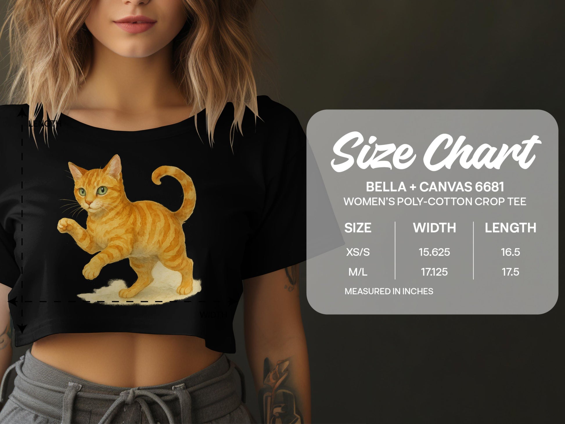 Stylish Cat Print Women's Crop Tee product type
