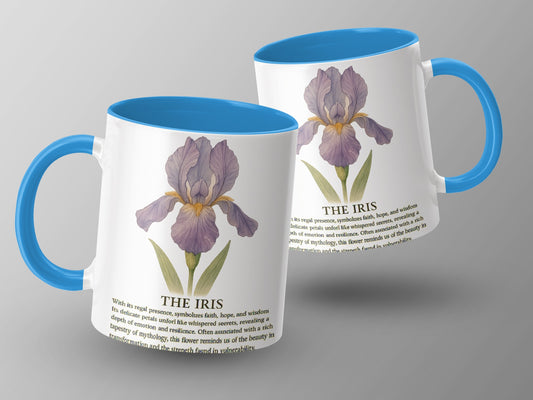 The Iris Illustration Accent Blue Handle Mug product
