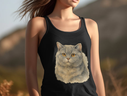 Stylish tank top with detailed cat face product