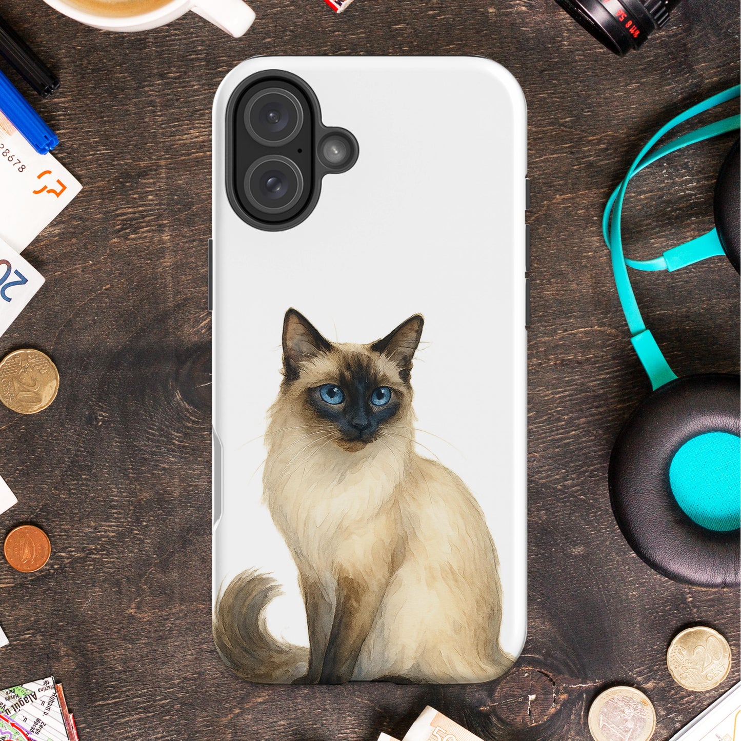 Elegant Cat Illustration Clear Phone Case product