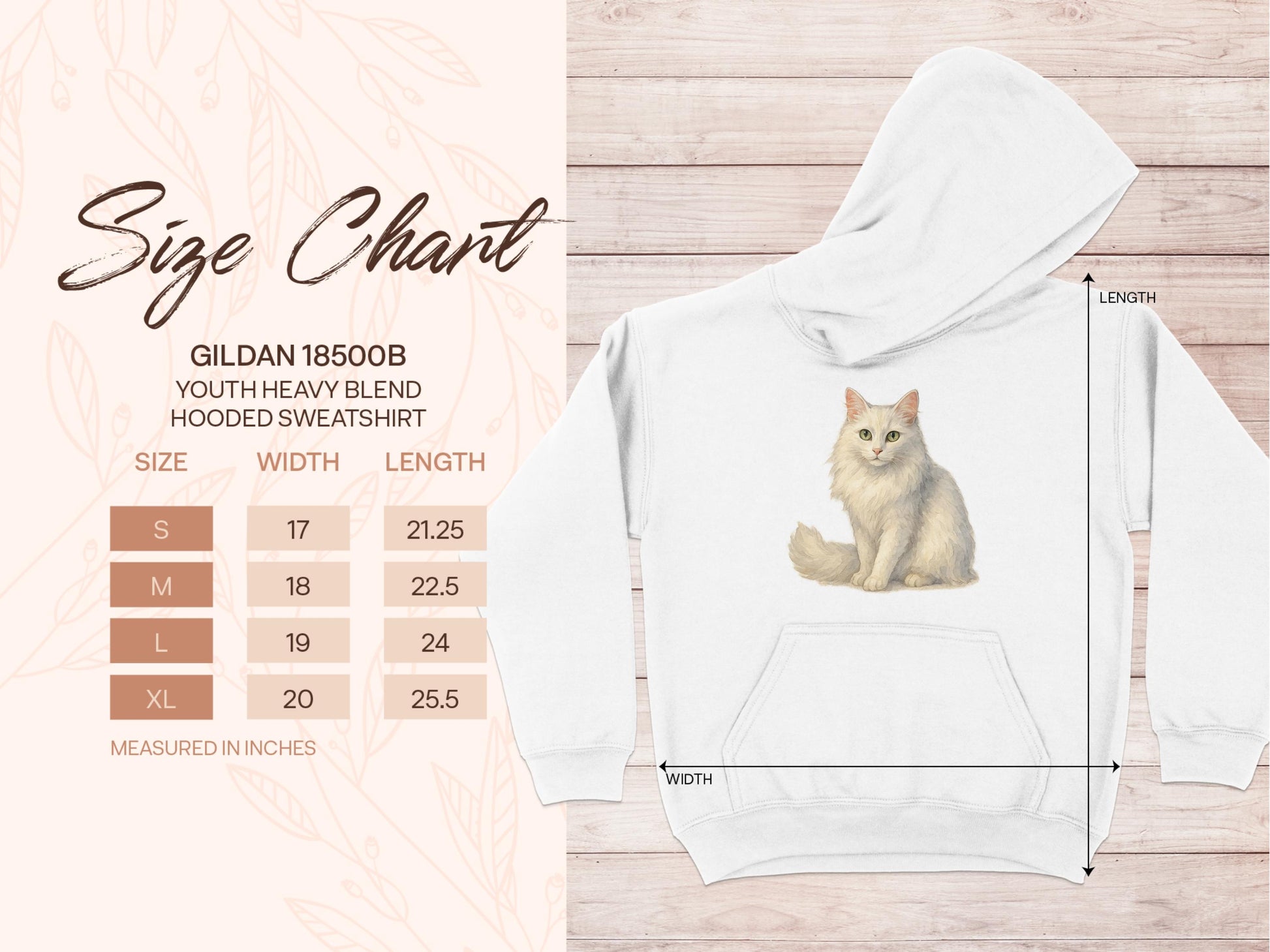 White Hoodie With Sitting Cat Print product type