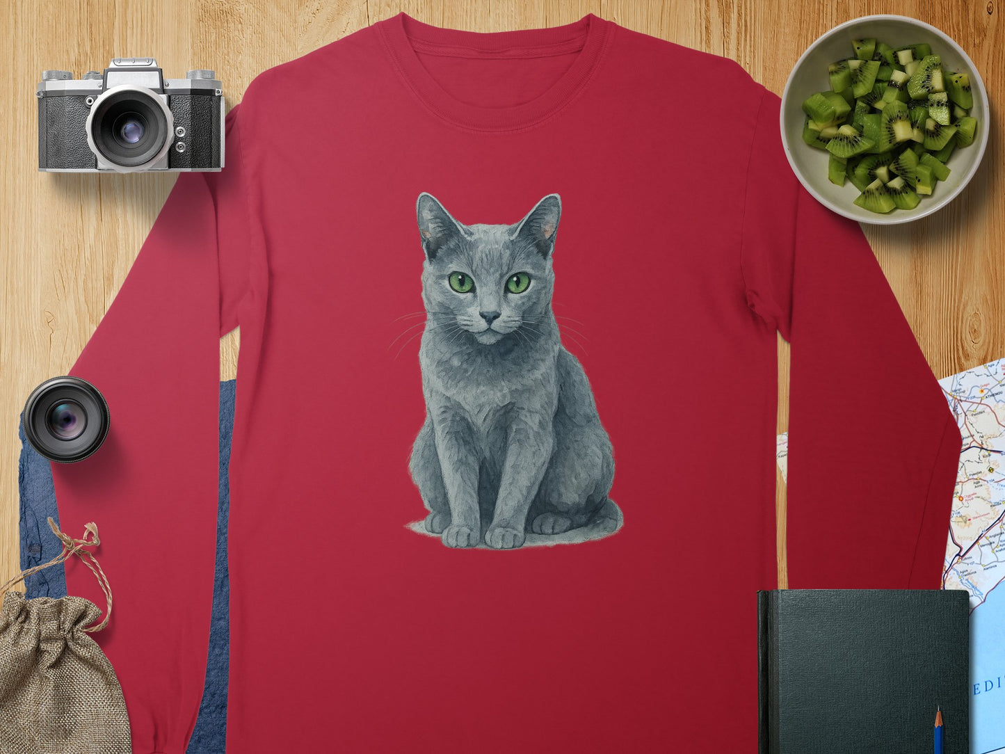 Cute Cat Long Sleeve Shirt for Cat Lovers product
