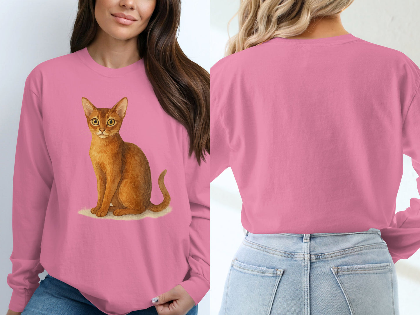 Cute Cat Print Long Sleeve Women's Shirt product