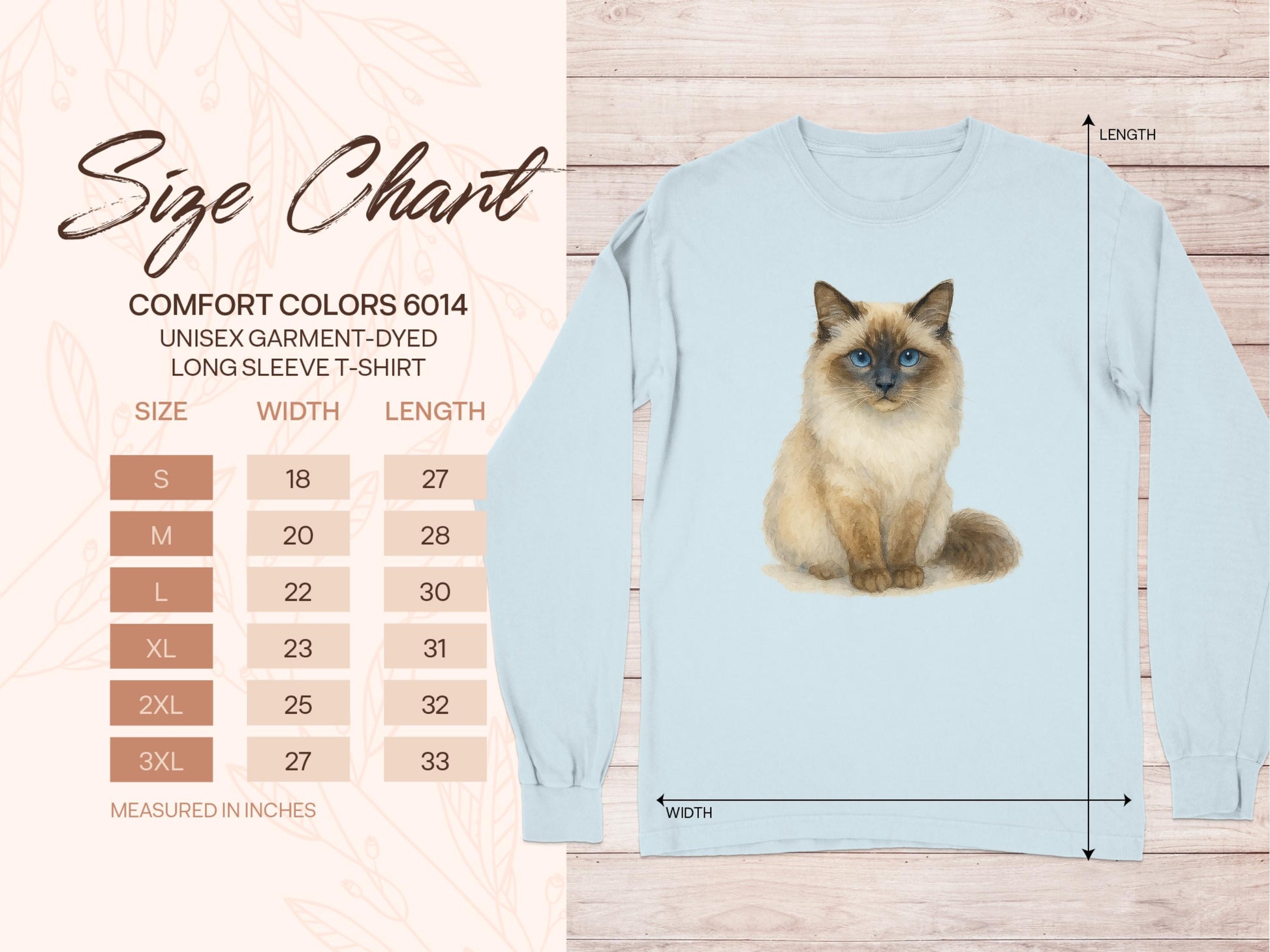 Long Sleeve T-Shirt with Ragdoll Cat Design product type