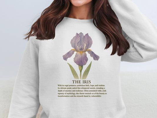 Regal Iris Design White Long Sleeve Shirt product type