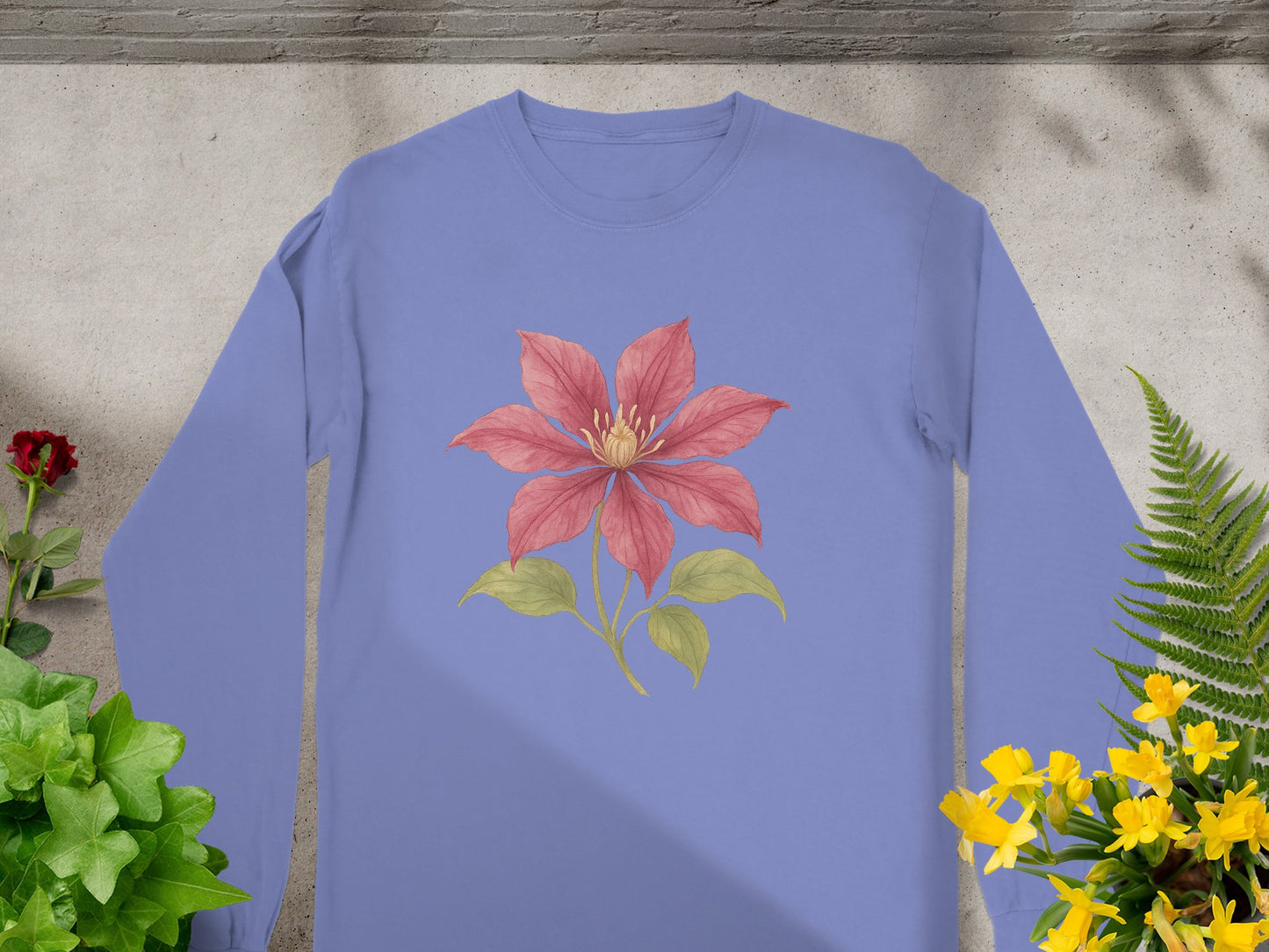 Beautiful Floral Design on Purple Shirt product