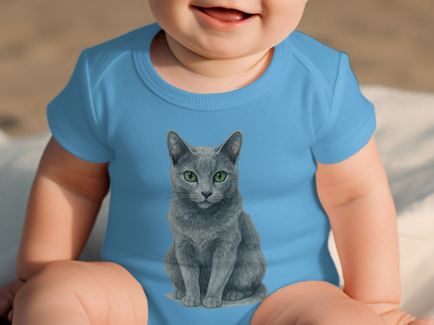 Adorable Baby Bodysuit with Cute Cat Print product type