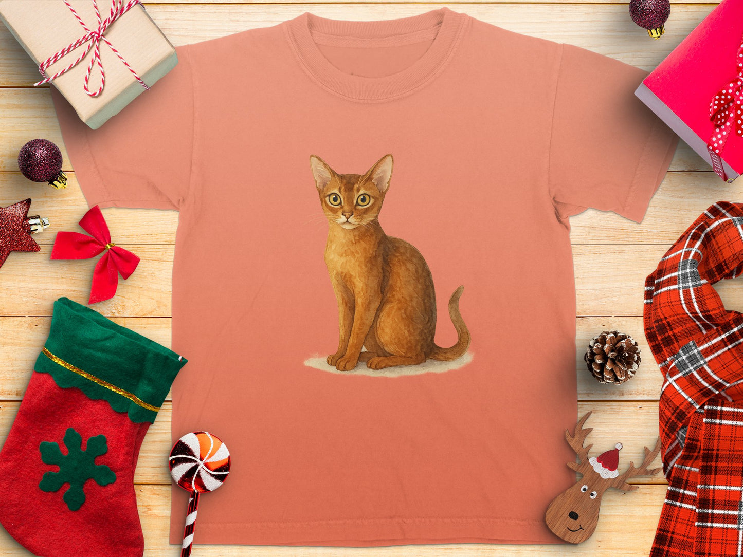 Cute Cat Print Holiday T-shirt for Gifts product type