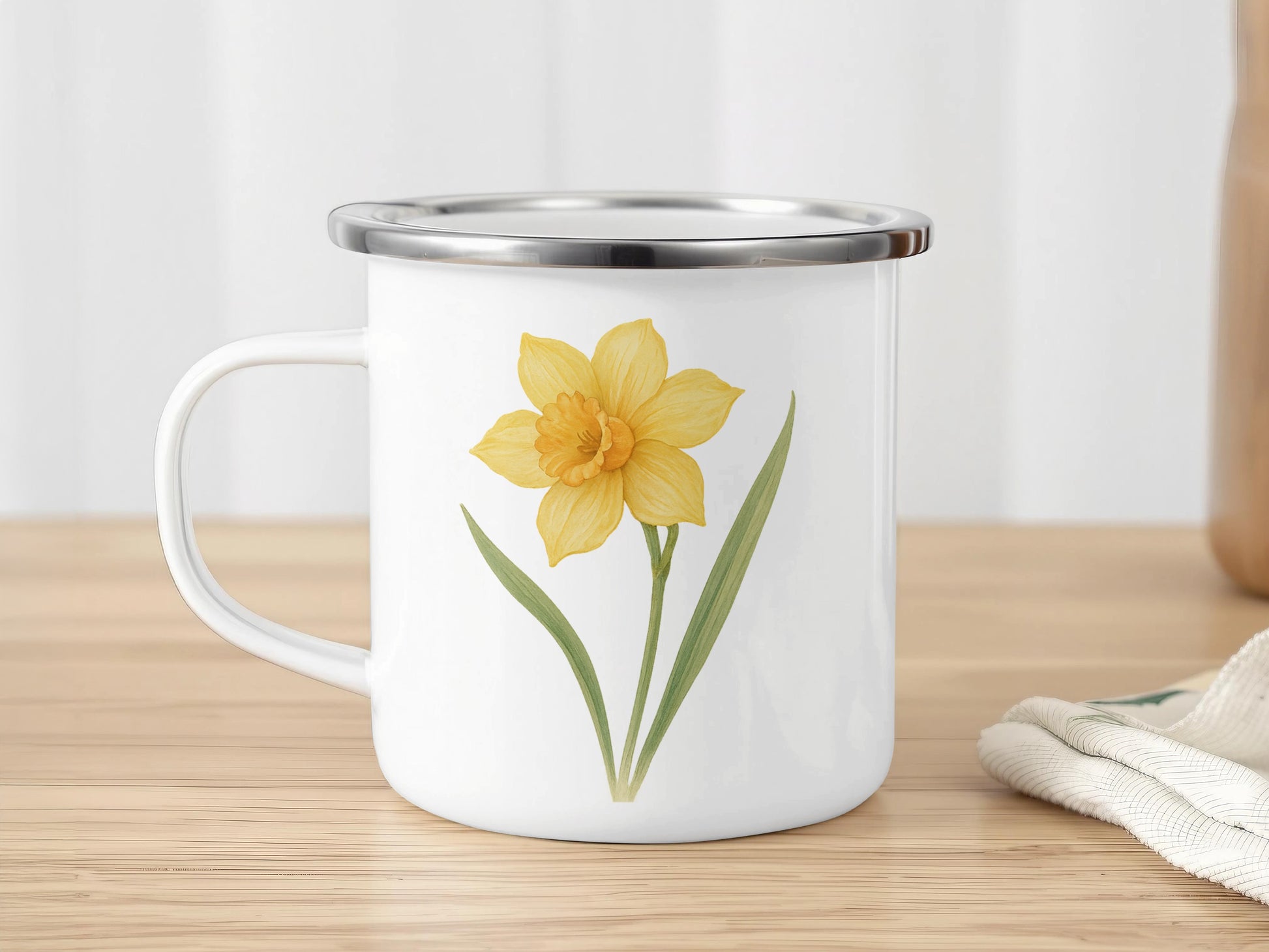Daffodil Design on White Mug for Coffee Tea product