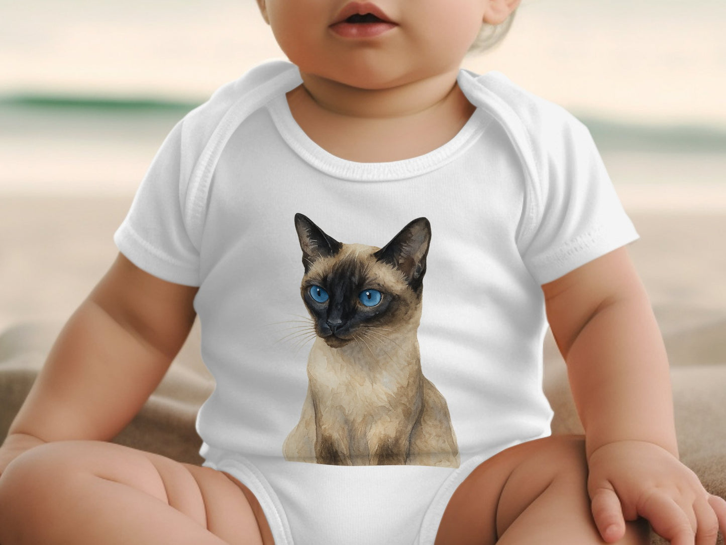 Adorable Siamese Cat Print Baby Bodysuit Product Type