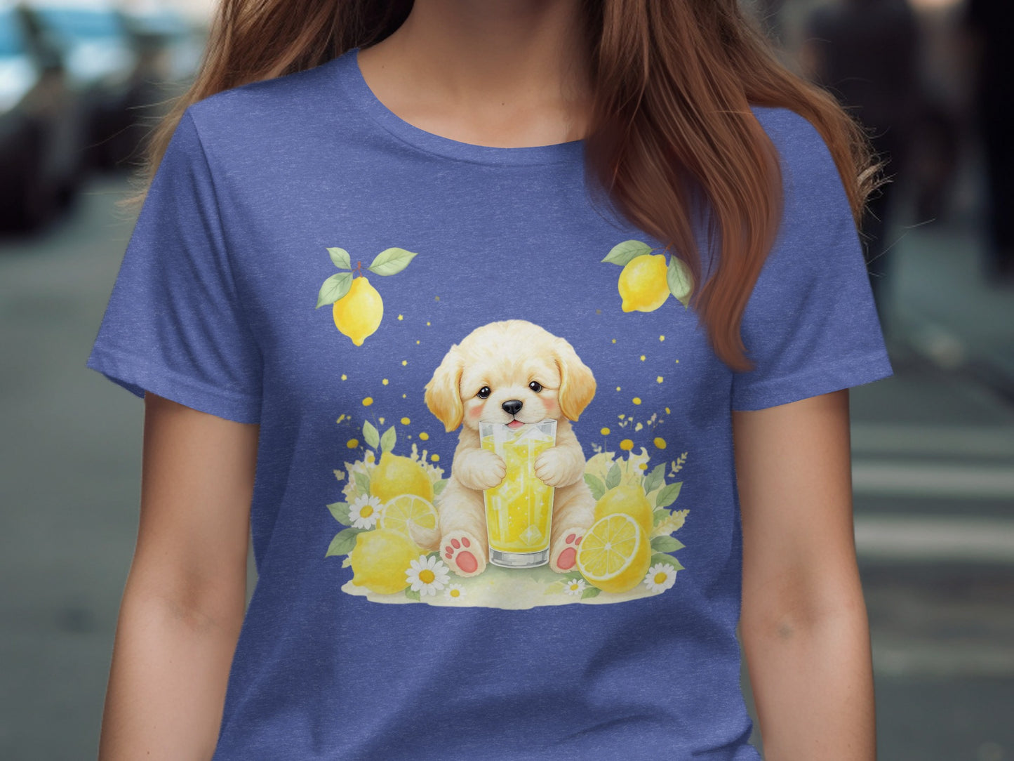 Cute Puppy with Lemonade Graphic T-shirt product type