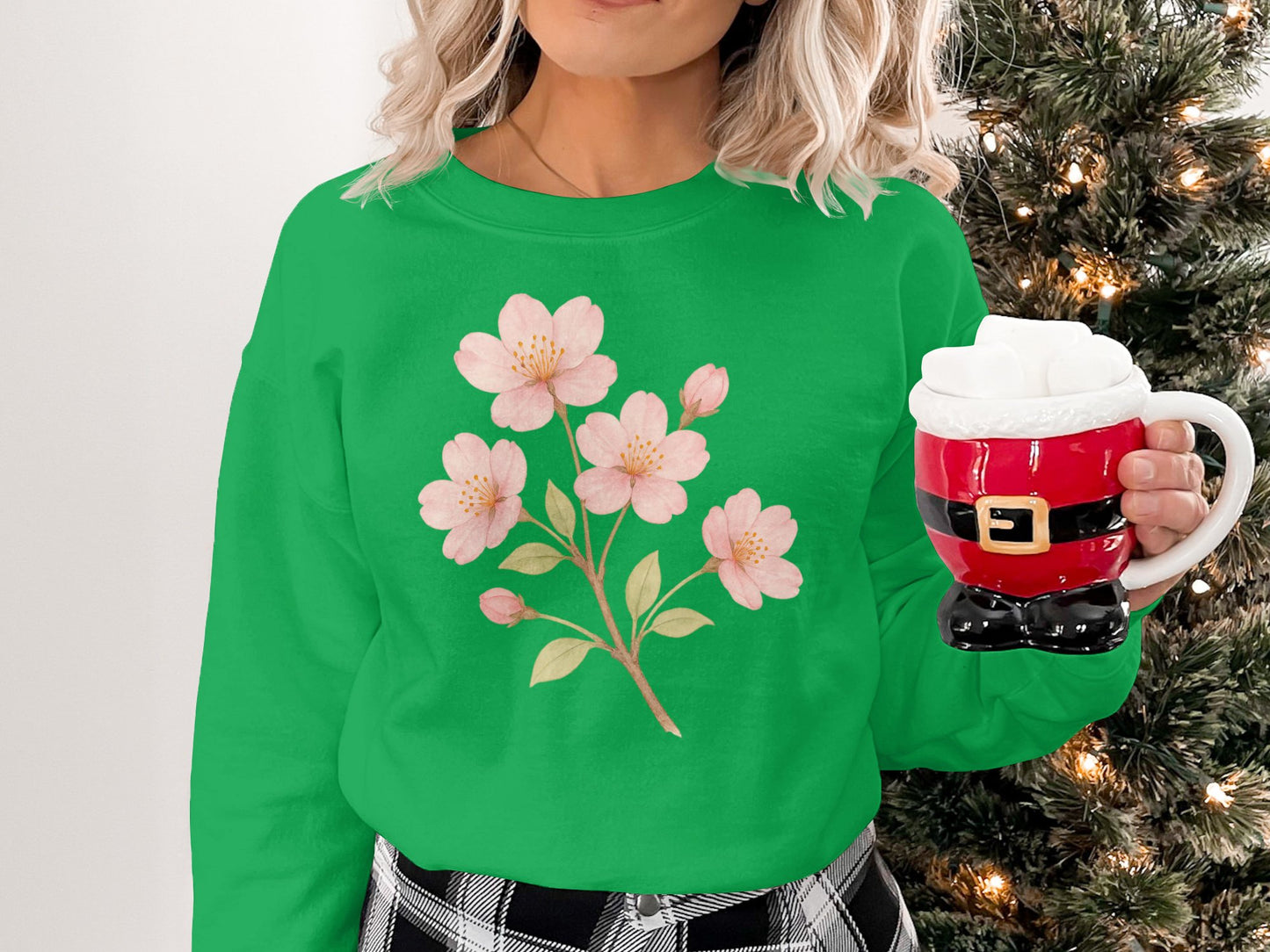 Floral Print Green Long Sleeve Shirt product type