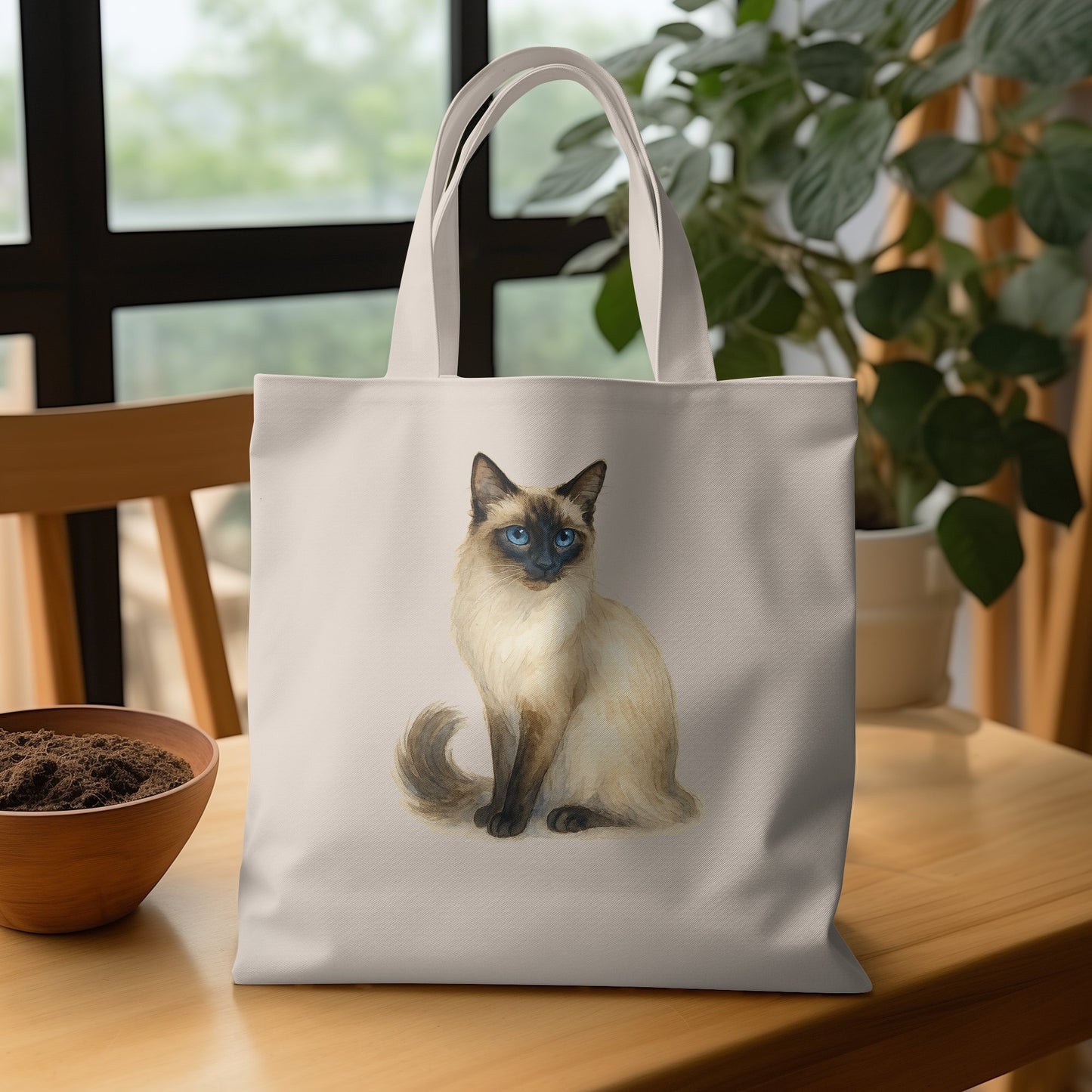 Siamese Cat Print Adorns Chic Totebag Product