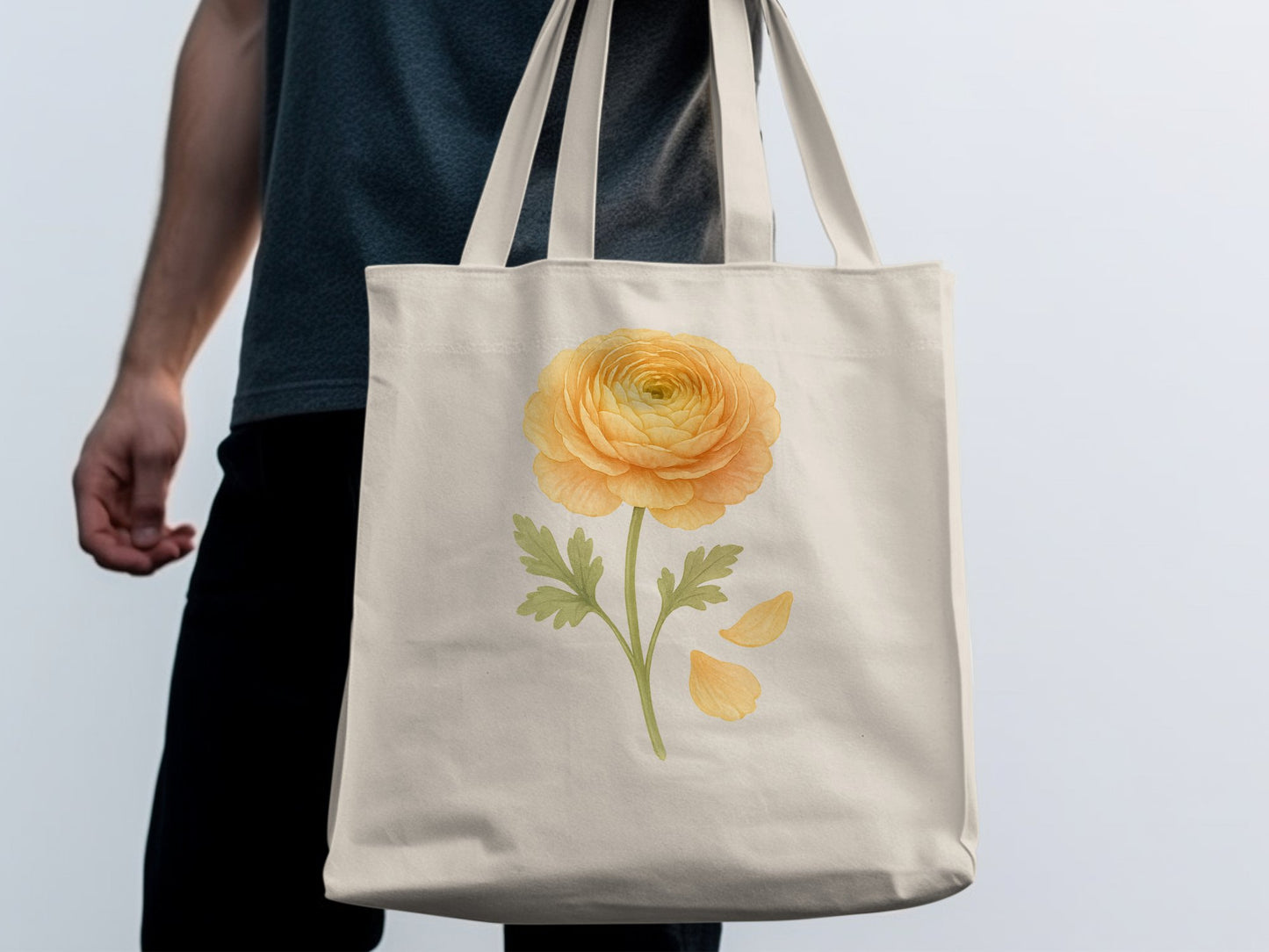 Yellow Flower Art Print Design Tote Bag product