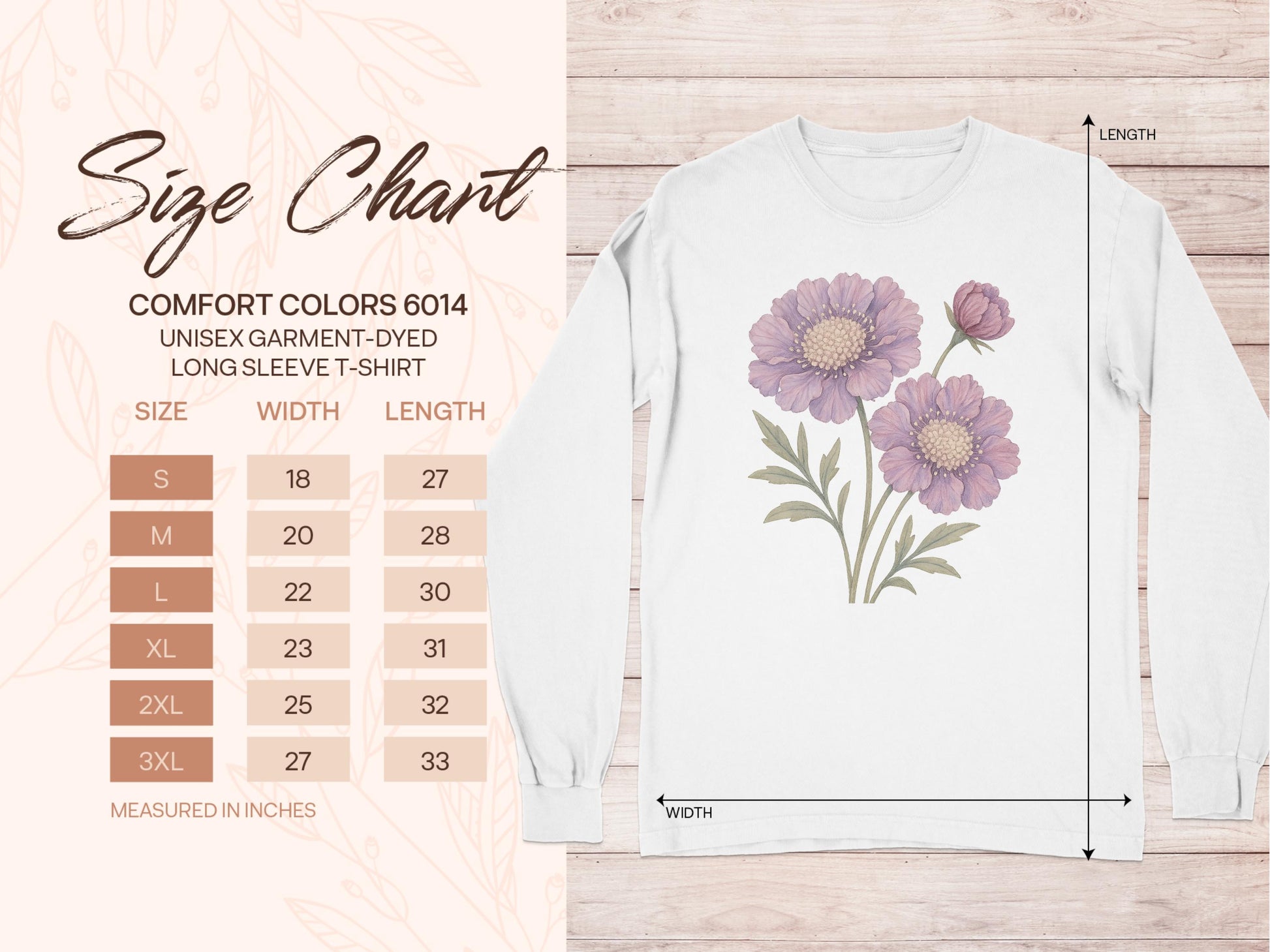 Unisex Long Sleeve T-shirt with Pink Floral Design product