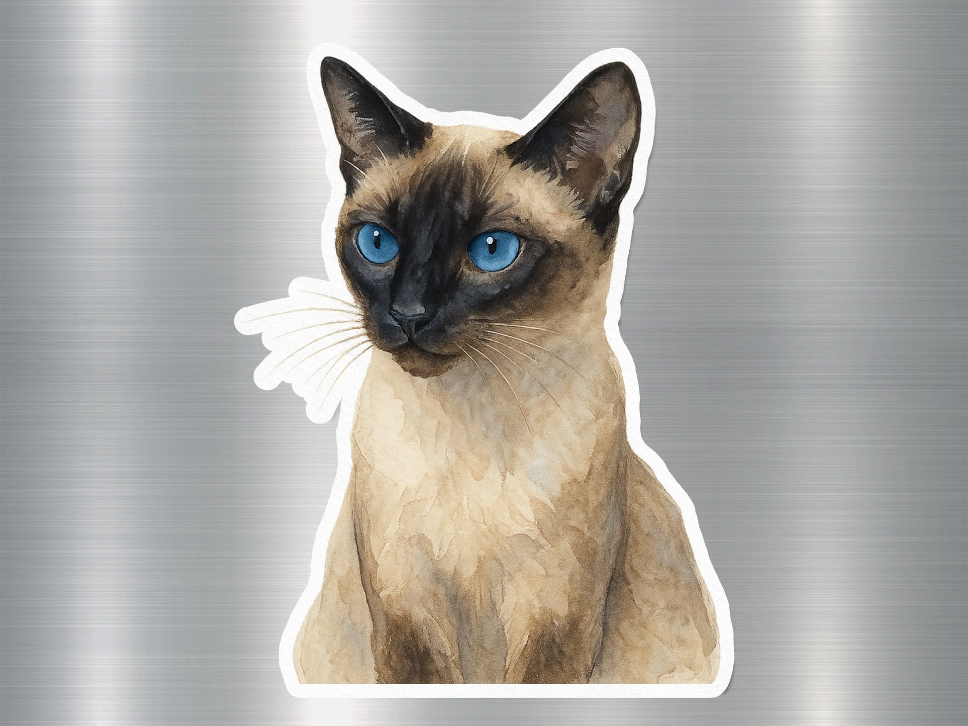Siamese Cat Sticker with Beautiful Blue Eyes product type