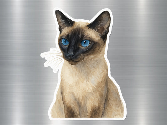 Siamese Cat Sticker with Beautiful Blue Eyes product type