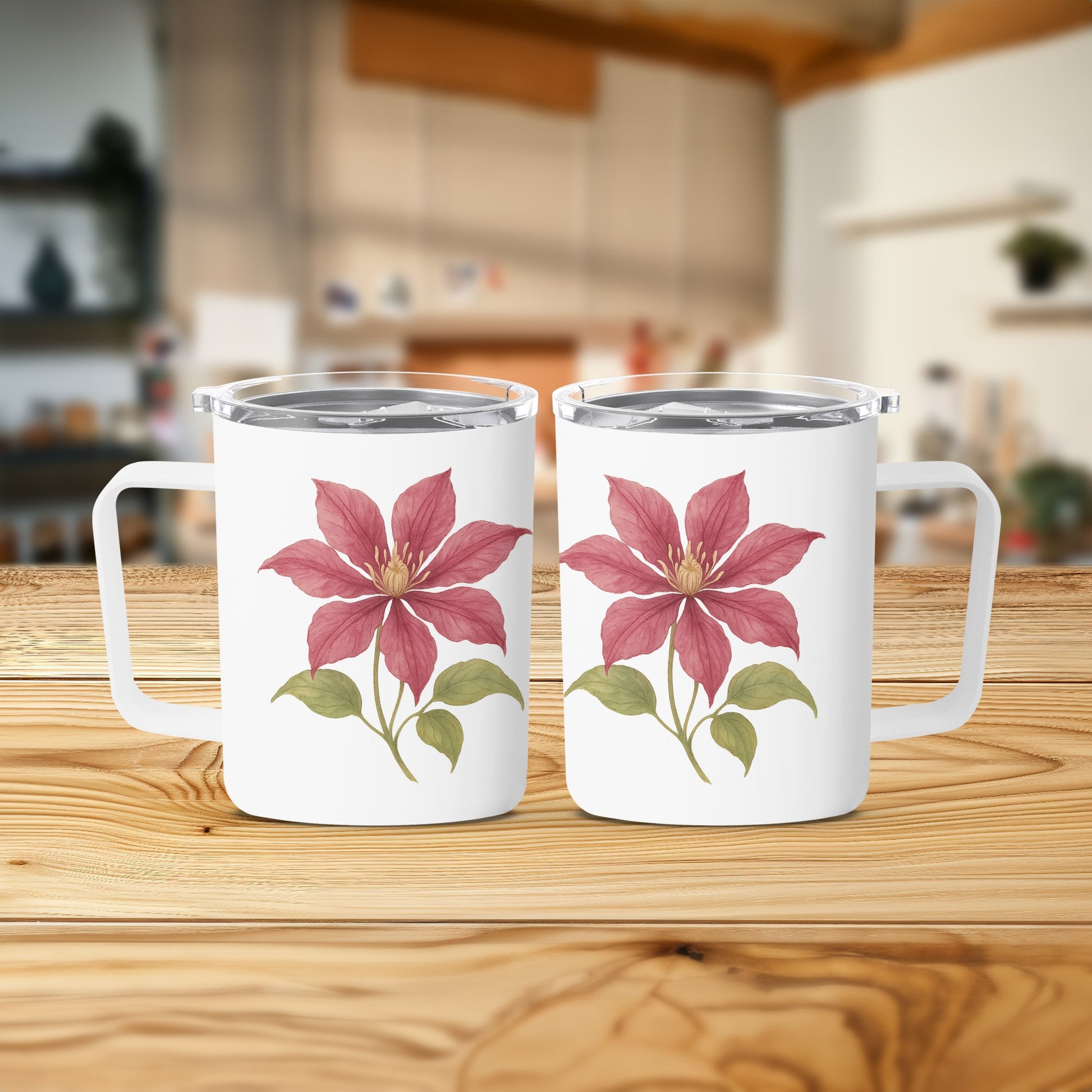 Floral Print Coffee Mugs with Pink Flower Design product type