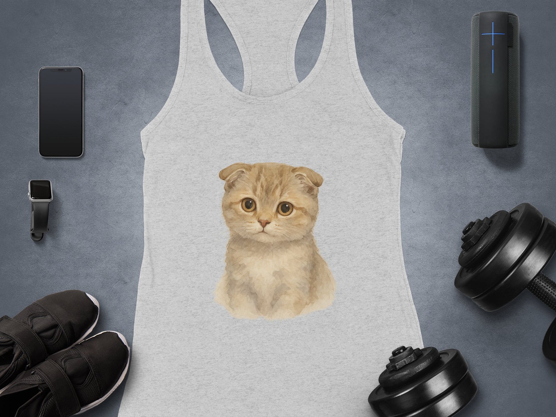Cute Kitten Print Women's Tank Top Fitness Product