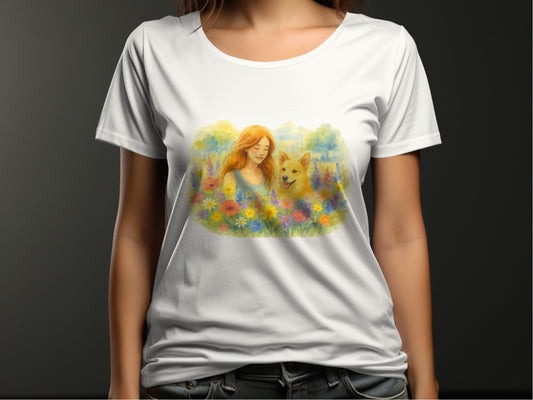 Fairy Garden with Dog Women's T-shirt product type
