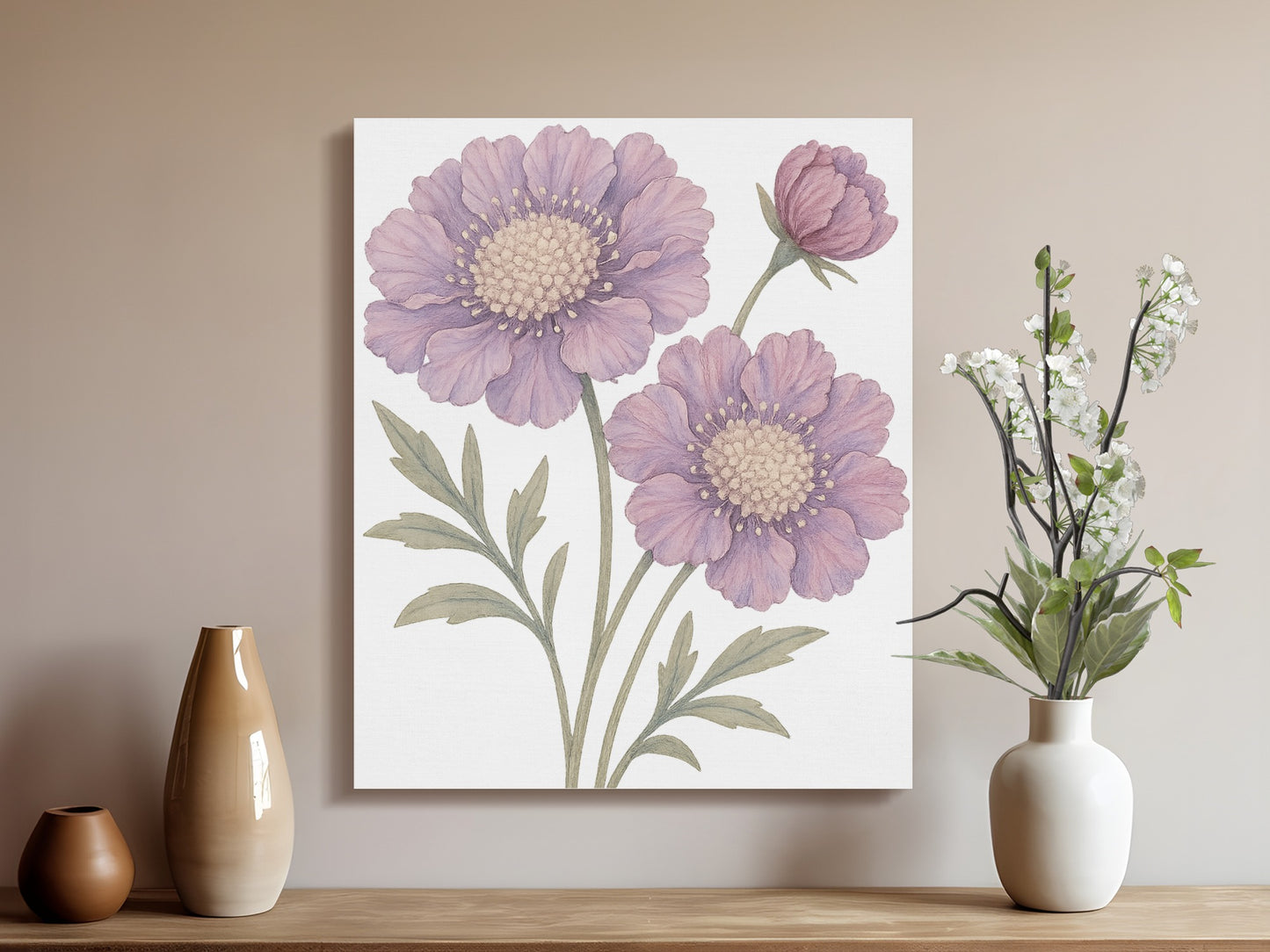 Purple Floral Canvas Art Print for Home Decor product