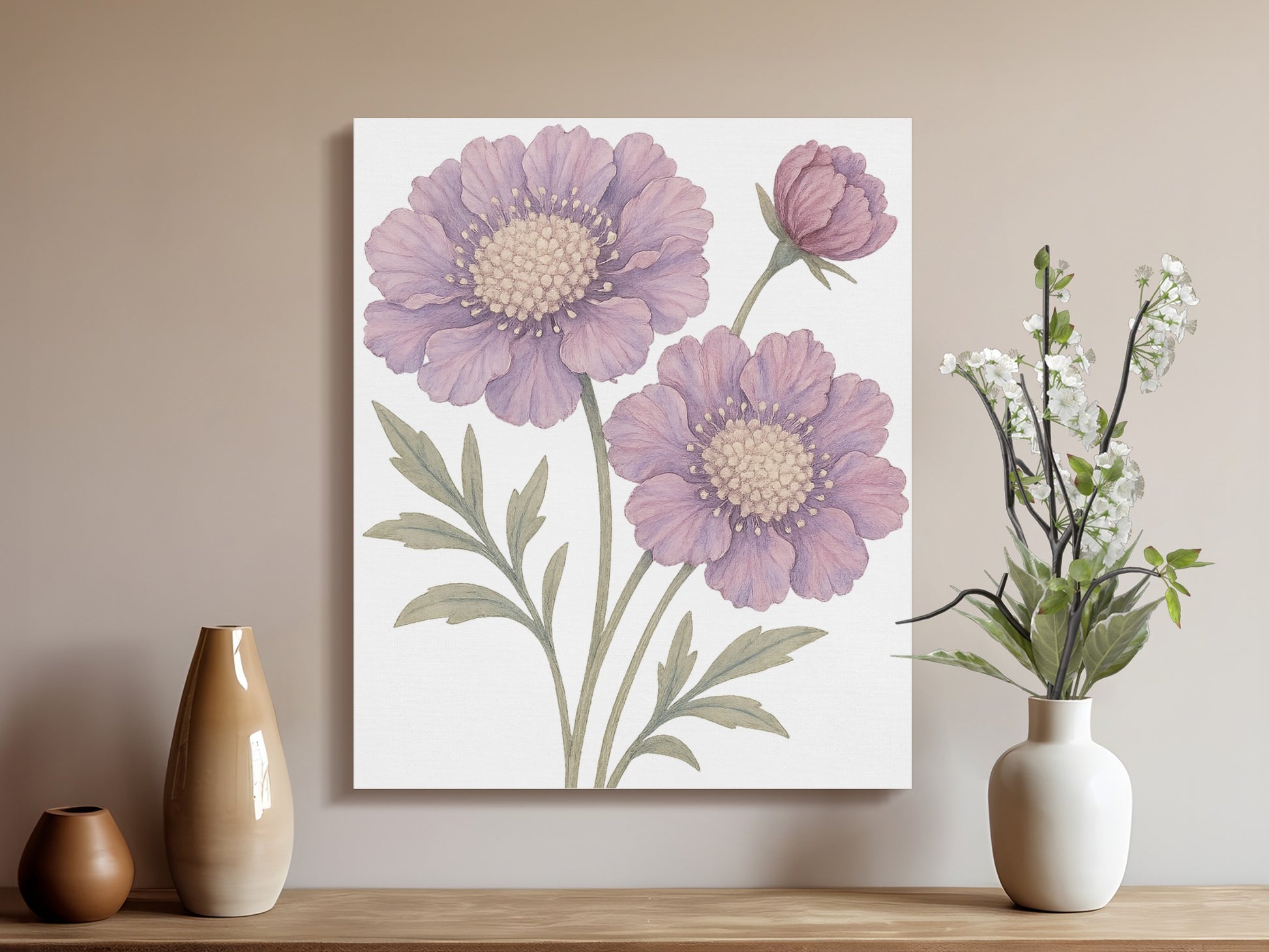 Purple Floral Canvas Art Print for Home Decor product