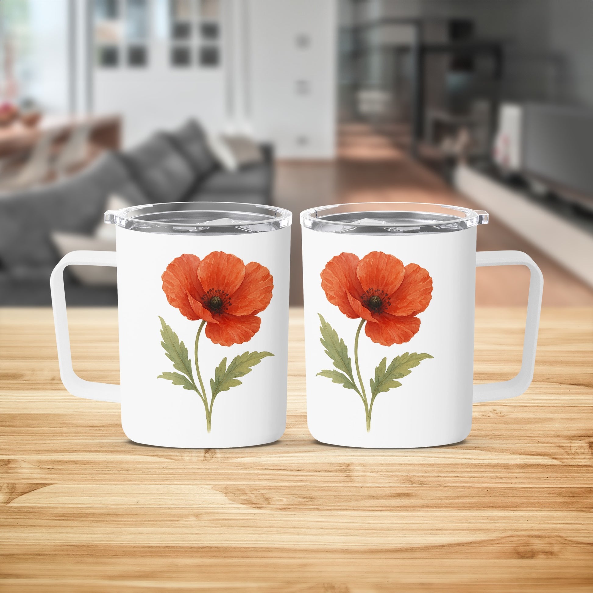 Red Floral Design White Coffee Mug product type