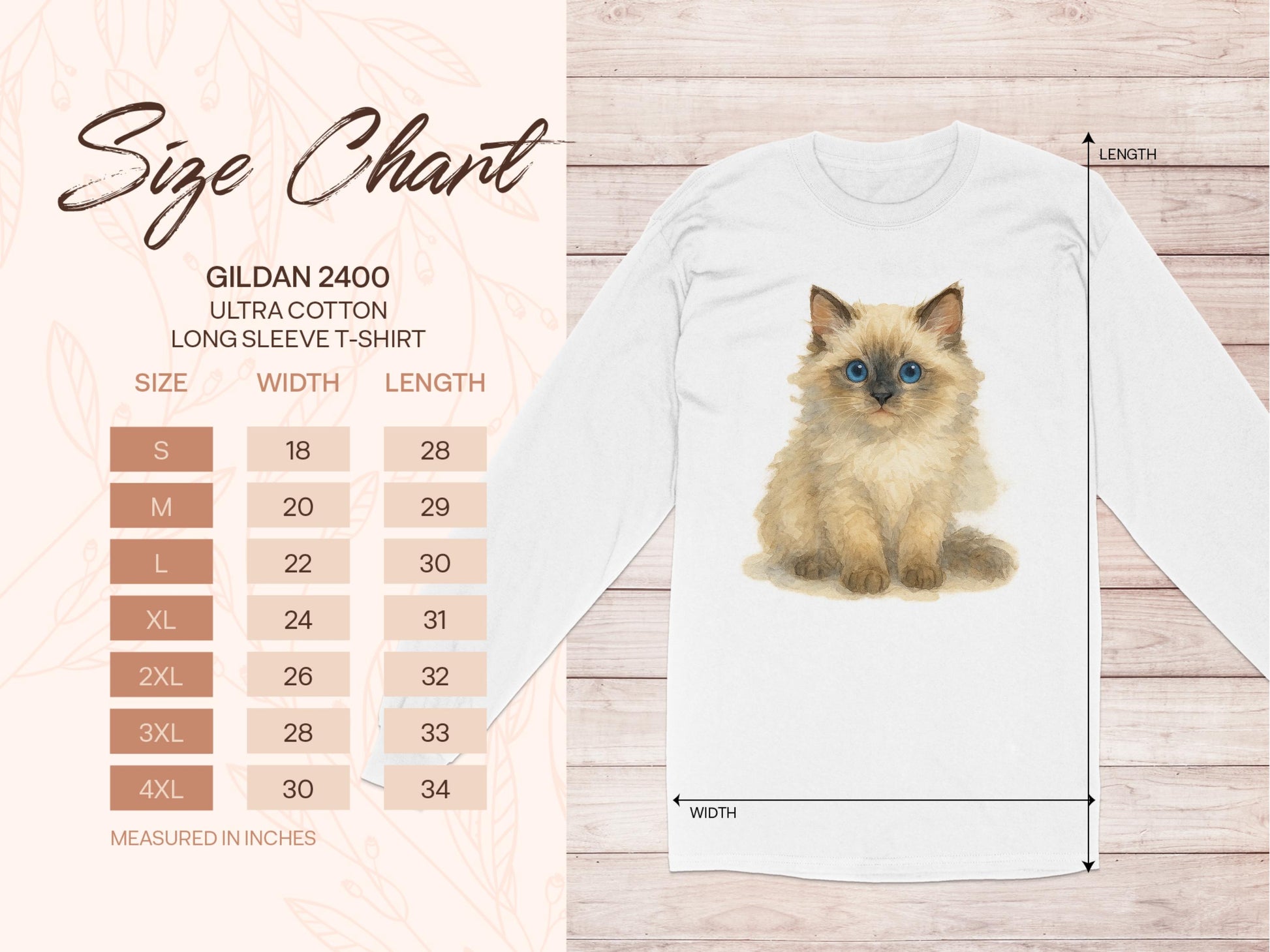 Cute Fluffy Kitten Print Long Sleeve T-Shirt product