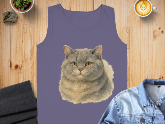 Cute Cat Face Print Sleeveless Top Casual Tank product