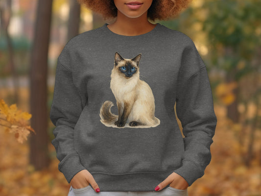 Beautiful Blue-Eyed Siamese Cat Design Sweatshirt product