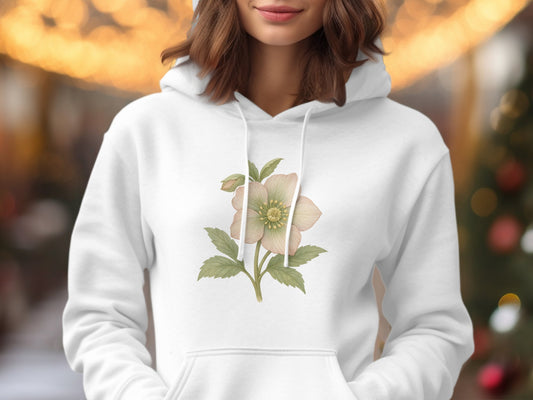Beautiful Floral Design on White Hoodie product type