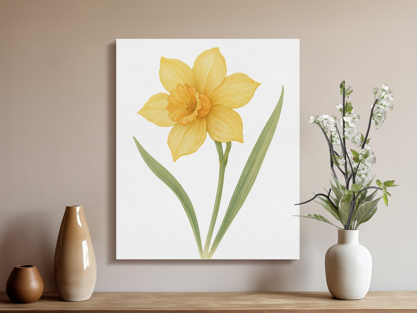 Beautiful Yellow Daffodil Art Print for Home Decor product