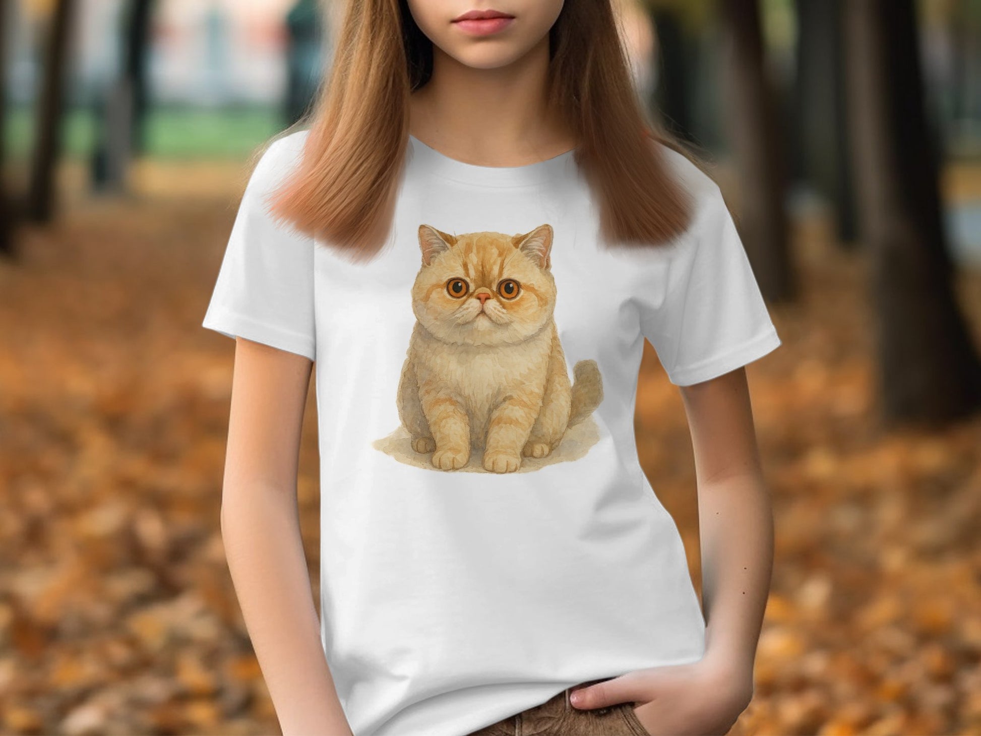 Cute Cat Graphic Print White T-Shirt product type