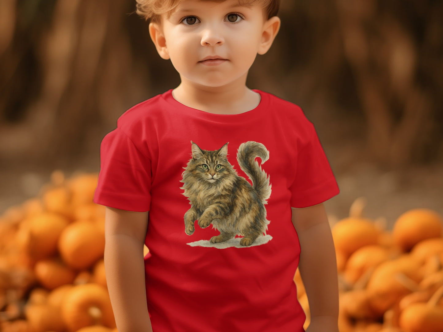 Cute Kitten Print Red Toddler T-shirt product type